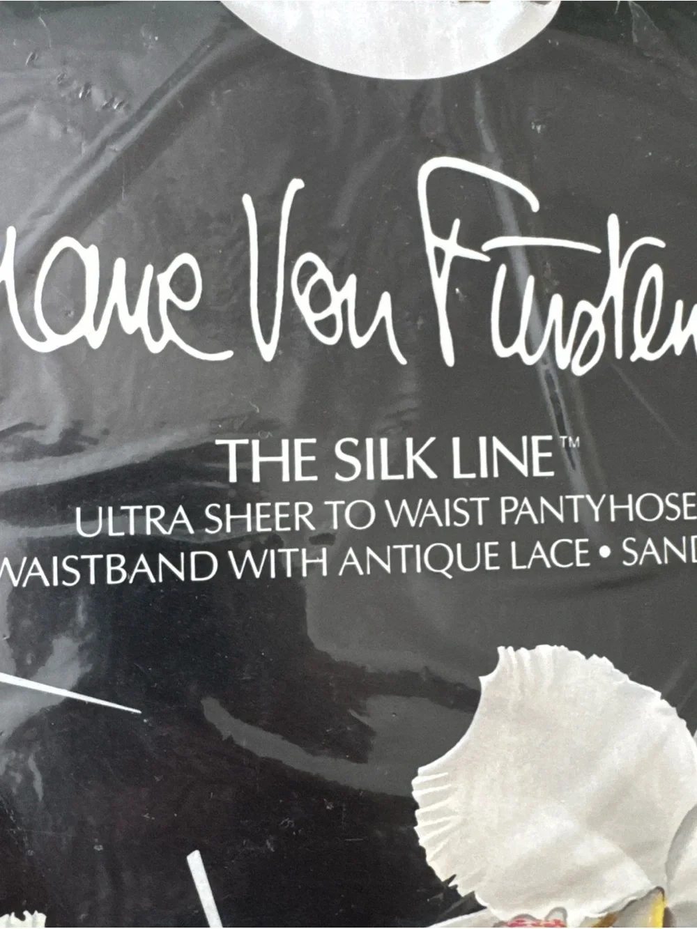 Diane Von Furstenberg White Pantyhose Small Sheer to Waist Lace Top Sandalfoot
